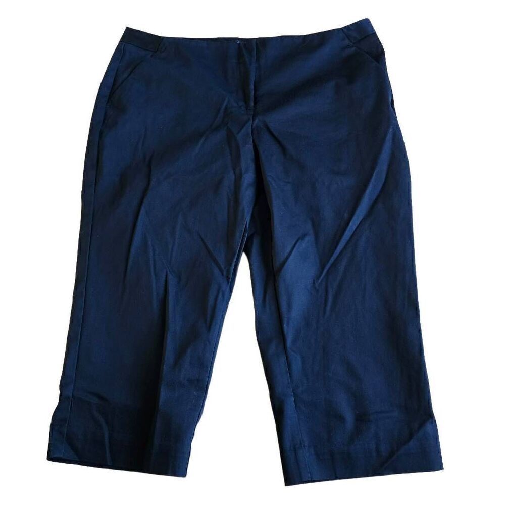 Worthington womens Sz 10P black modern fit Slim Leg crop pants - Picture 3 of 9